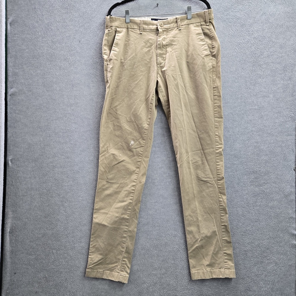 Abercrombie & Fitch Men Pants 32W X 34L Brown Chino Skinny Stretch READ